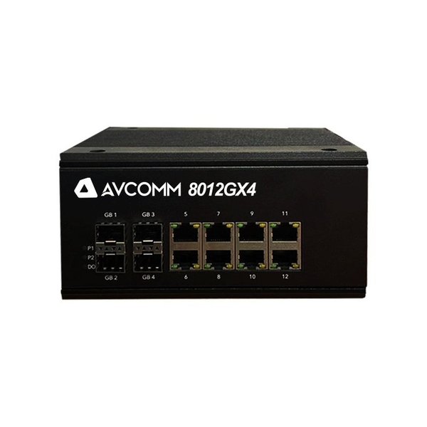 Avcomm 12-Port Fully Giga Managed Industrial Ethernet Switch 8012GX4